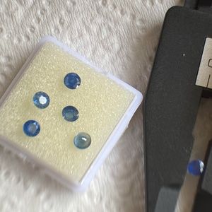 Six Medium Blue NATURAL Sapphires - Gem Quality - 4mm approximate